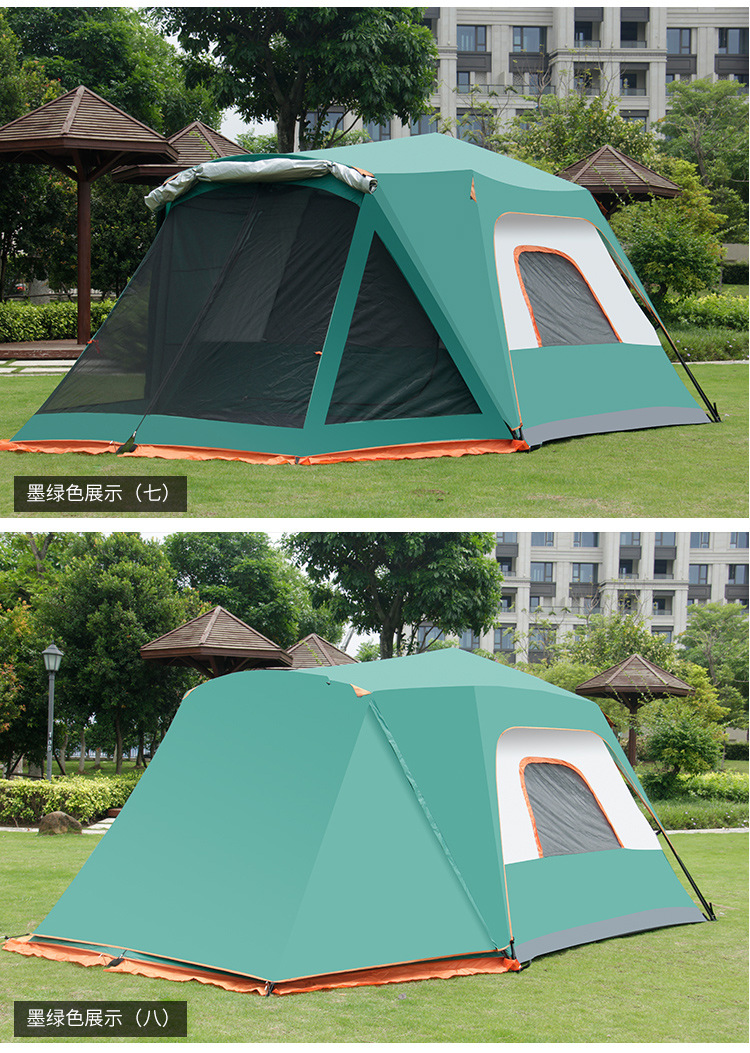 Cheap Goat Tents Quick opening Tent Outdoor 3 5People Fully Automatic Thickening Rain proof Family Camping Large Space Tourist Glaming Equipment   